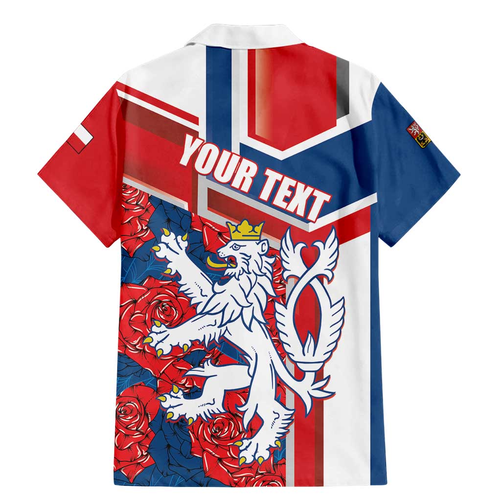 Personalised Czech Republic Family Matching Mermaid Dress and Hawaiian Shirt Czechia Lion Rosa Pattern - Wonder Print Shop