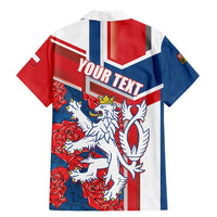 Personalised Czech Republic Family Matching Mermaid Dress and Hawaiian Shirt Czechia Lion Rosa Pattern - Wonder Print Shop