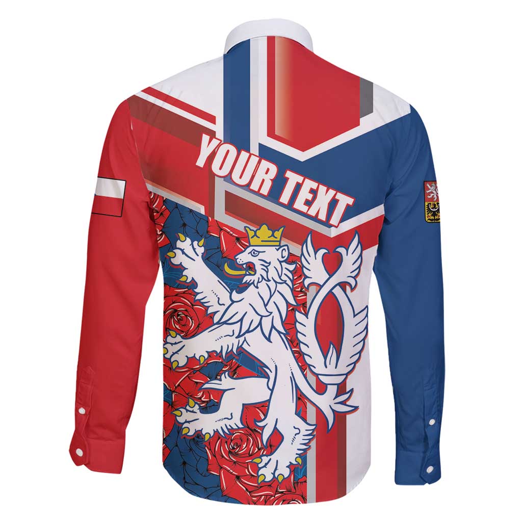 Personalised Czech Republic Family Matching Summer Maxi Dress and Hawaiian Shirt Czechia Lion Rosa Pattern - Wonder Print Shop