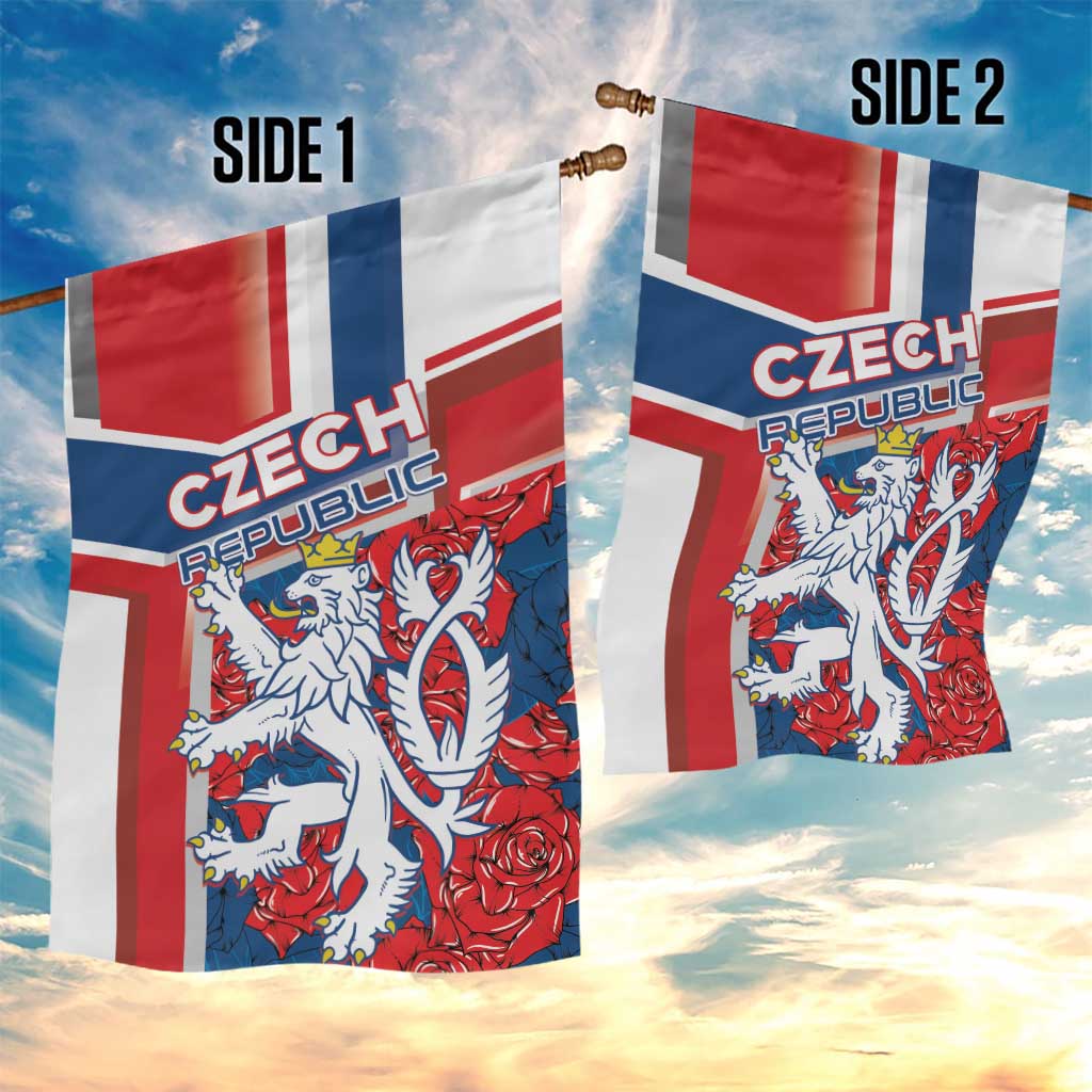 Czech Republic Garden Flag Czechia Lion Rosa Pattern - Wonder Print Shop