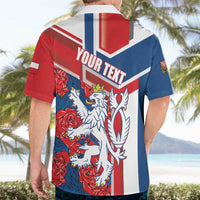 Personalised Czech Republic Hawaiian Shirt Czechia Lion Rosa Pattern - Wonder Print Shop