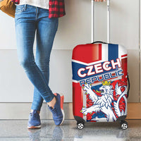 Czech Republic Luggage Cover Czechia Lion Rosa Pattern - Wonder Print Shop