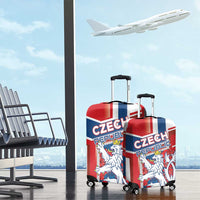 Czech Republic Luggage Cover Czechia Lion Rosa Pattern - Wonder Print Shop