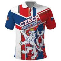 Personalised Czech Republic Polo Shirt Czechia Lion Rosa Pattern - Wonder Print Shop
