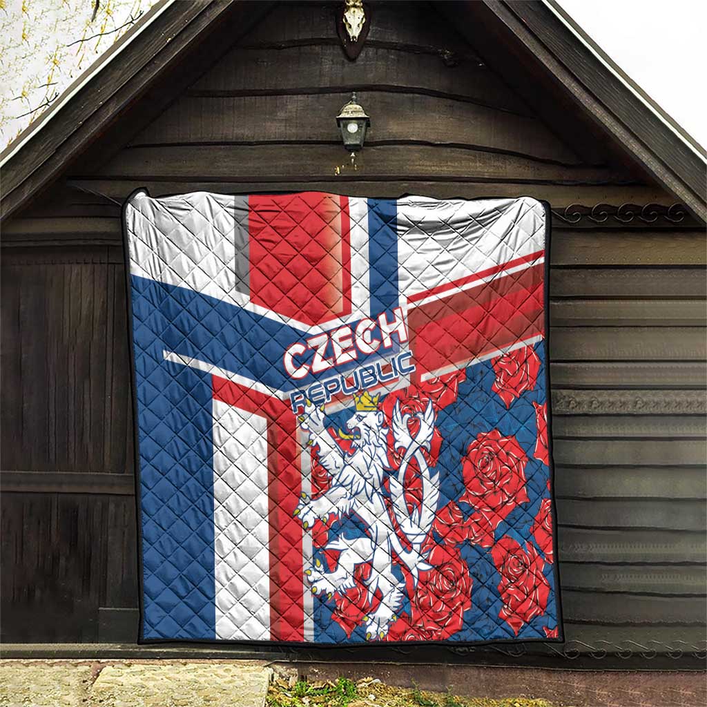 Czech Republic Quilt Czechia Lion Rosa Pattern - Wonder Print Shop