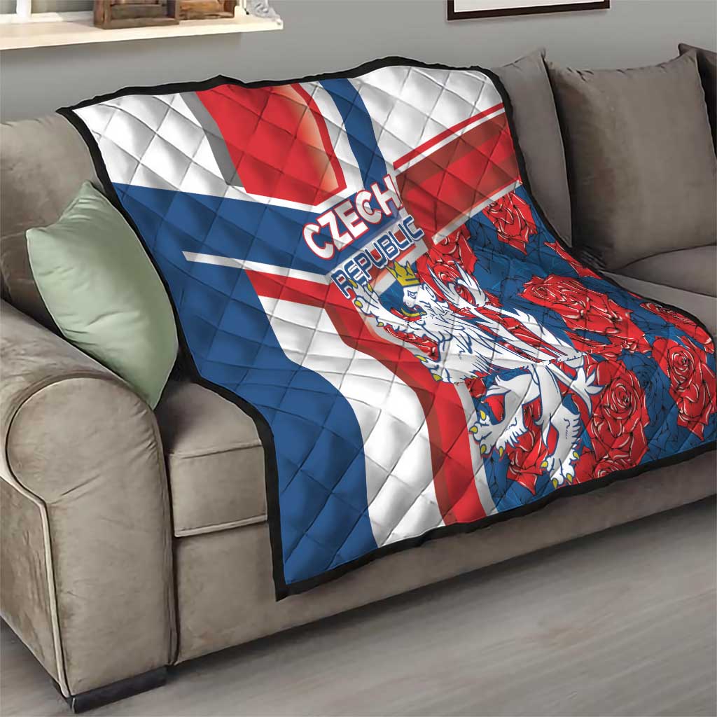 Czech Republic Quilt Czechia Lion Rosa Pattern - Wonder Print Shop