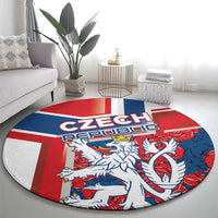 Czech Republic Round Carpet Czechia Lion Rosa Pattern