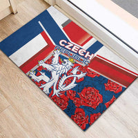 Czech Republic Rubber Doormat Czechia Lion Rosa Pattern - Wonder Print Shop