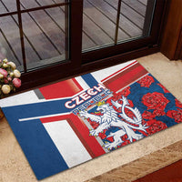 Czech Republic Rubber Doormat Czechia Lion Rosa Pattern - Wonder Print Shop
