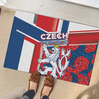 Czech Republic Rubber Doormat Czechia Lion Rosa Pattern - Wonder Print Shop