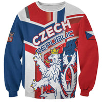 Personalised Czech Republic Sweatshirt Czechia Lion Rosa Pattern - Wonder Print Shop