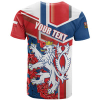 Personalised Czech Republic T Shirt Czechia Lion Rosa Pattern - Wonder Print Shop