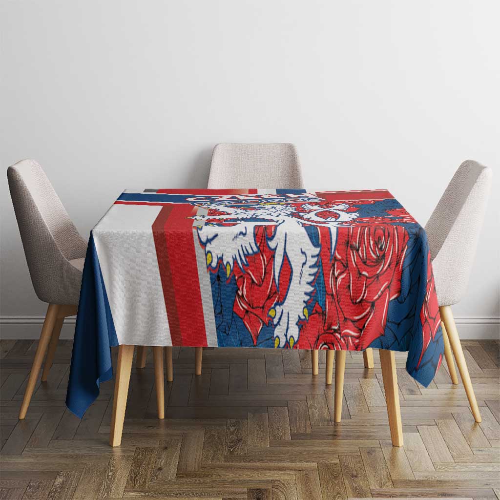 Czech Republic Tablecloth Czechia Lion Rosa Pattern - Wonder Print Shop