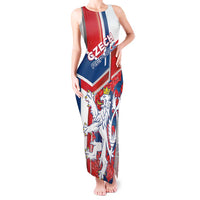 Personalised Czech Republic Tank Maxi Dress Czechia Lion Rosa Pattern - Wonder Print Shop