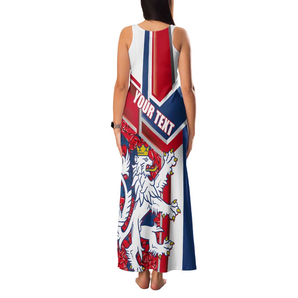 Personalised Czech Republic Tank Maxi Dress Czechia Lion Rosa Pattern - Wonder Print Shop