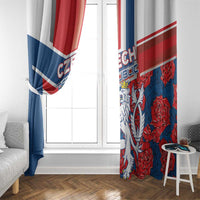 Czech Republic Window Curtain Czechia Lion Rosa Pattern - Wonder Print Shop