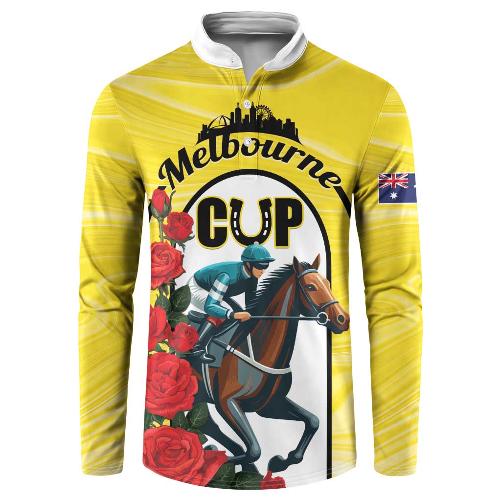 Personalised Melbourne Horse Racing Button Sweatshirt The Race That Stops The Nation - Wonder Print Shop