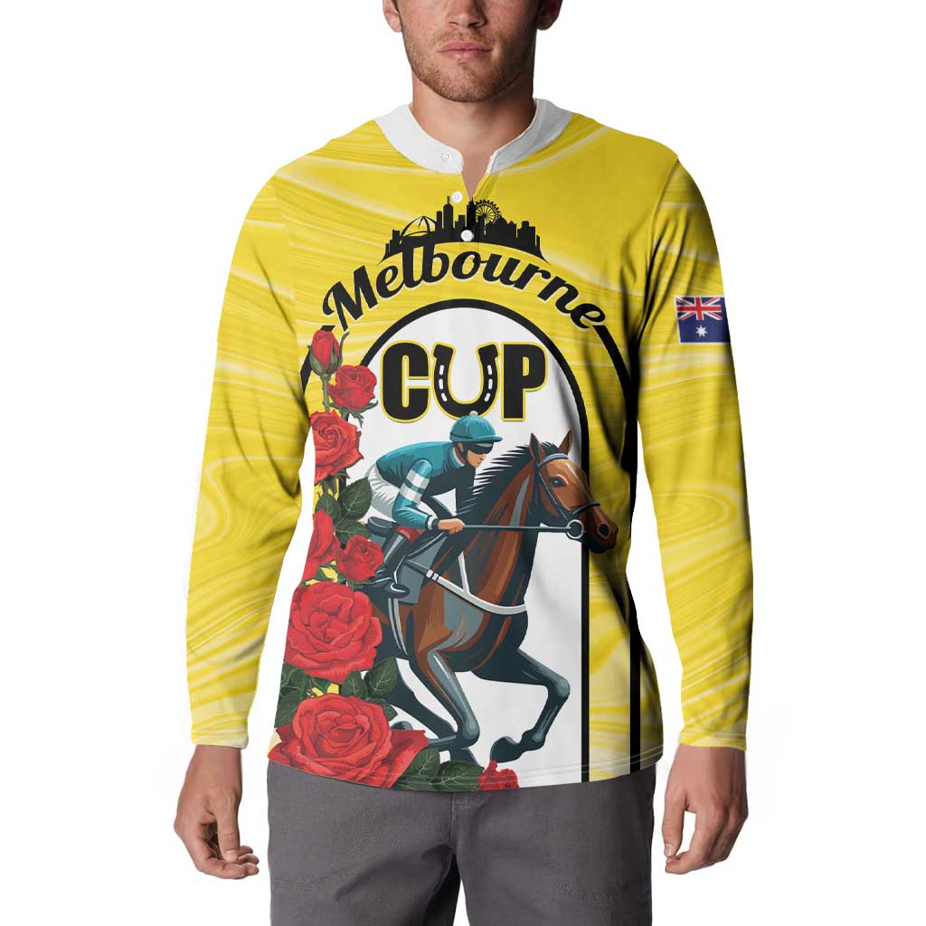 Personalised Melbourne Horse Racing Button Sweatshirt The Race That Stops The Nation - Wonder Print Shop