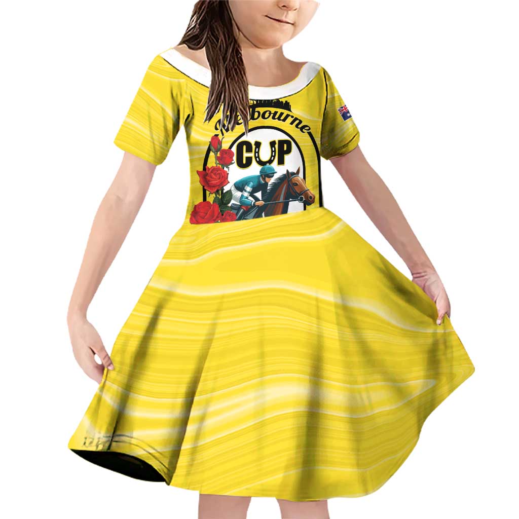 Personalised Melbourne Horse Racing Family Matching Off Shoulder Short Dress and Hawaiian Shirt The Race That Stops The Nation - Wonder Print Shop