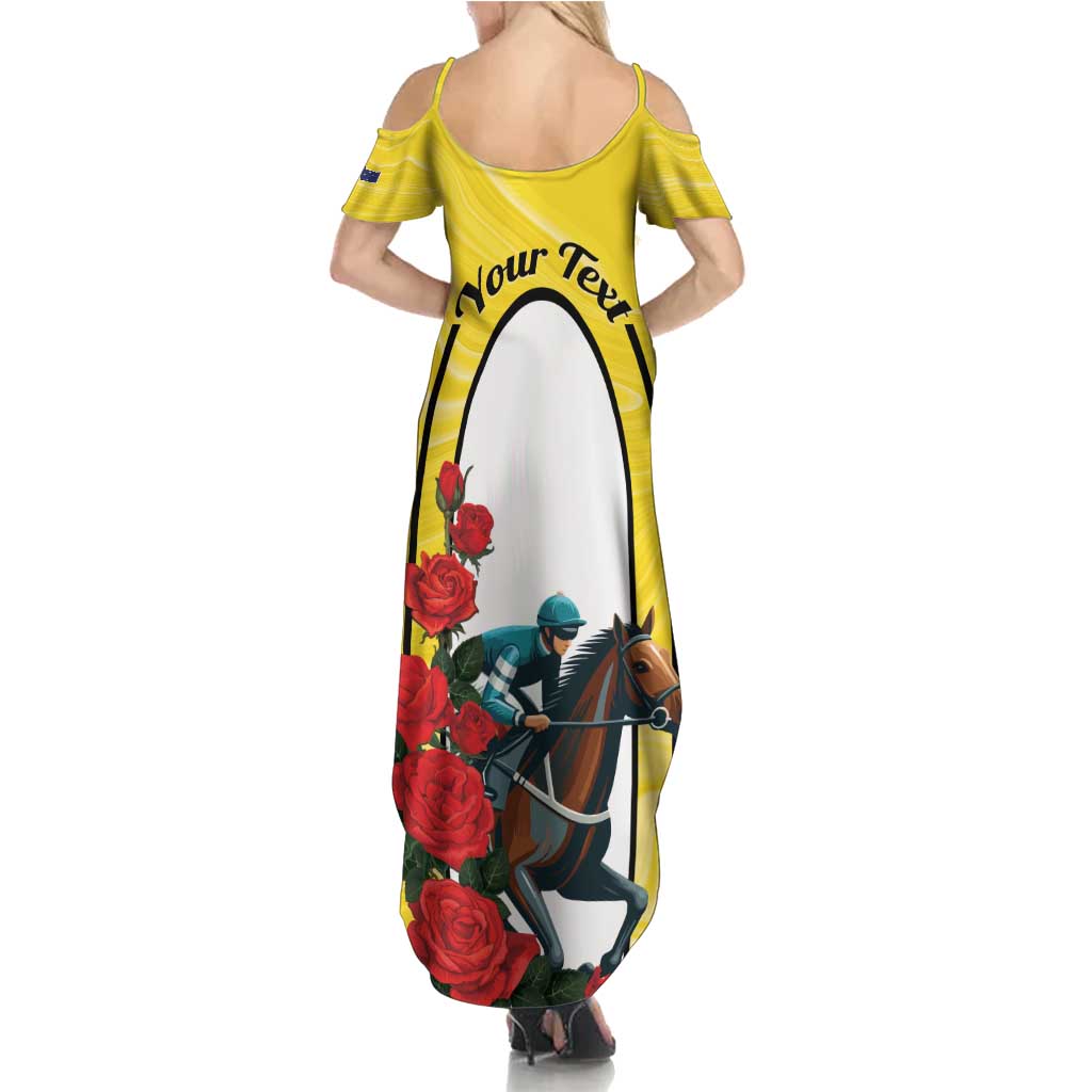 Personalised Melbourne Horse Racing Family Matching Summer Maxi Dress and Hawaiian Shirt The Race That Stops The Nation - Wonder Print Shop