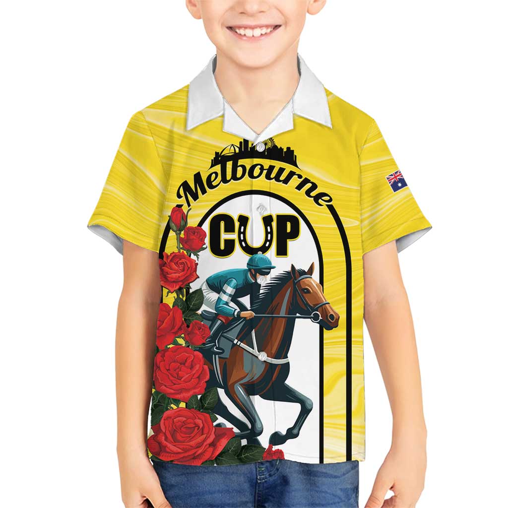 Personalised Melbourne Horse Racing Family Matching Summer Maxi Dress and Hawaiian Shirt The Race That Stops The Nation - Wonder Print Shop