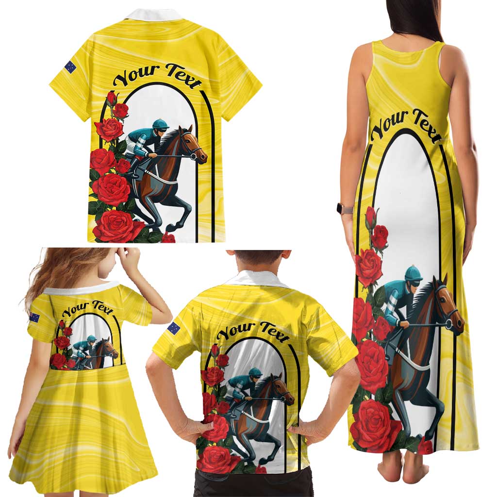 Personalised Melbourne Horse Racing Family Matching Tank Maxi Dress and Hawaiian Shirt The Race That Stops The Nation - Wonder Print Shop