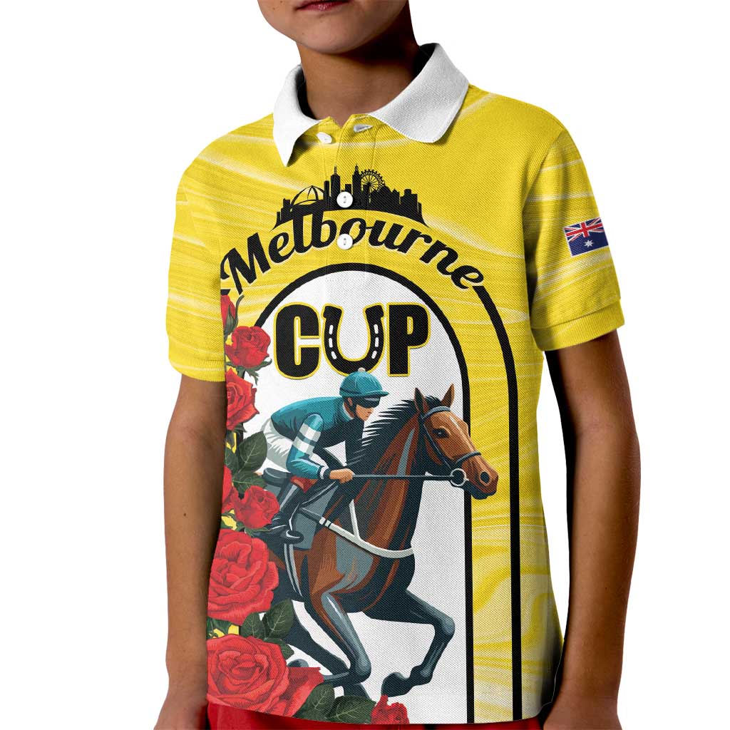 Personalised Melbourne Horse Racing Kid Polo Shirt The Race That Stops The Nation - Wonder Print Shop