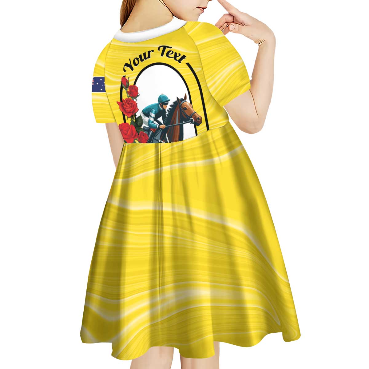 Personalised Melbourne Horse Racing Kid Short Sleeve Dress The Race That Stops The Nation - Wonder Print Shop
