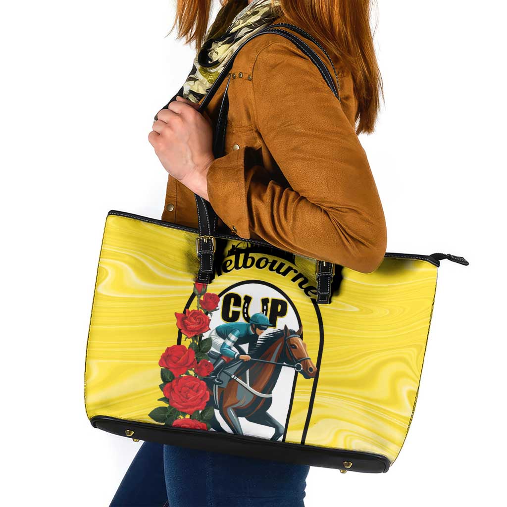 Melbourne Horse Racing Leather Tote Bag The Race That Stops The Nation - Wonder Print Shop