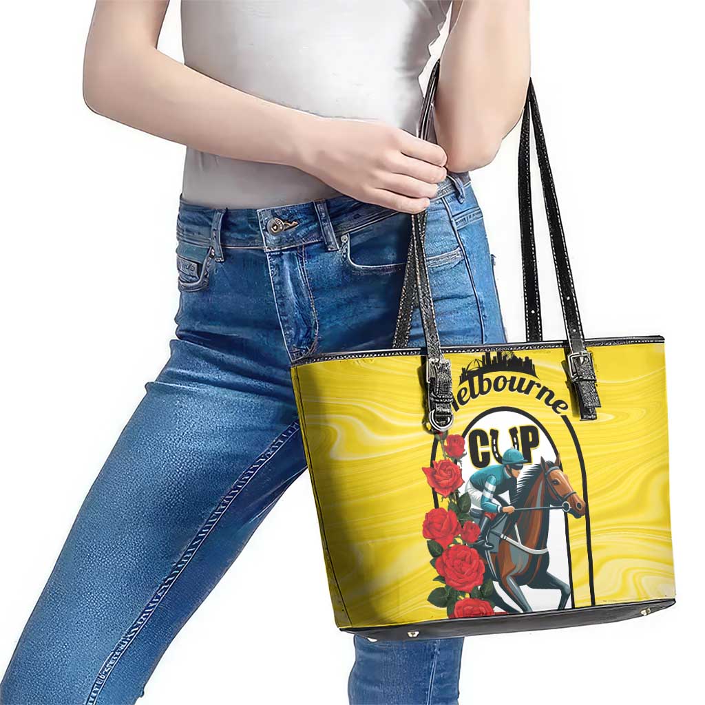 Melbourne Horse Racing Leather Tote Bag The Race That Stops The Nation - Wonder Print Shop
