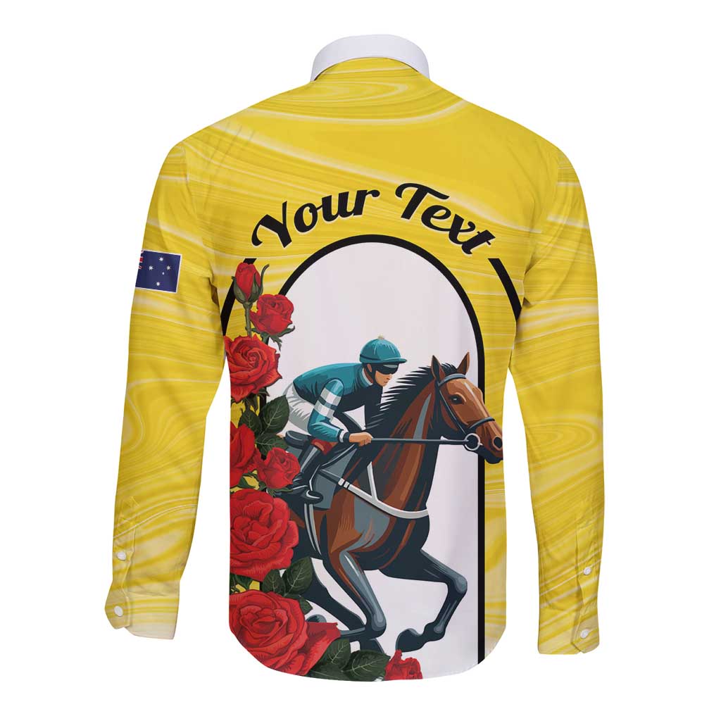 Personalised Melbourne Horse Racing Long Sleeve Button Shirt The Race That Stops The Nation - Wonder Print Shop