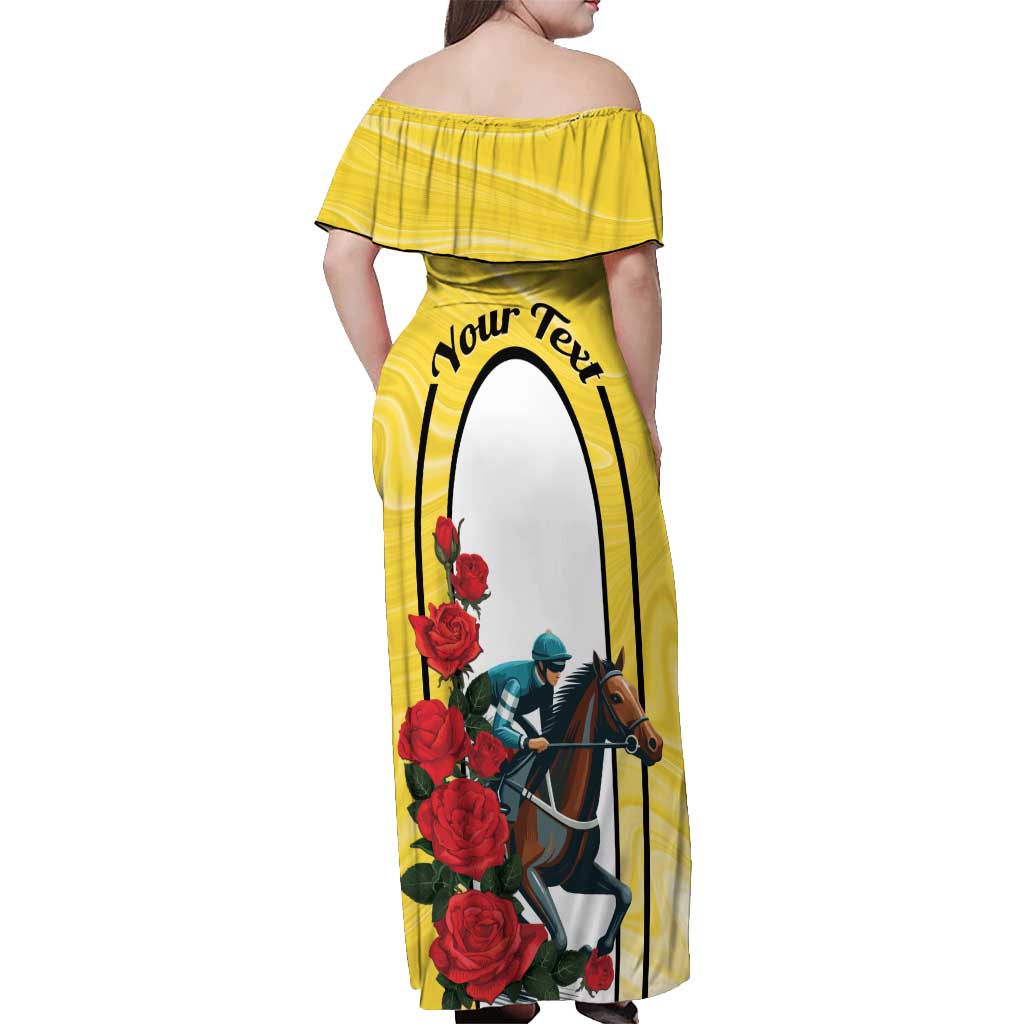 Personalised Melbourne Horse Racing Off Shoulder Maxi Dress The Race That Stops The Nation - Wonder Print Shop