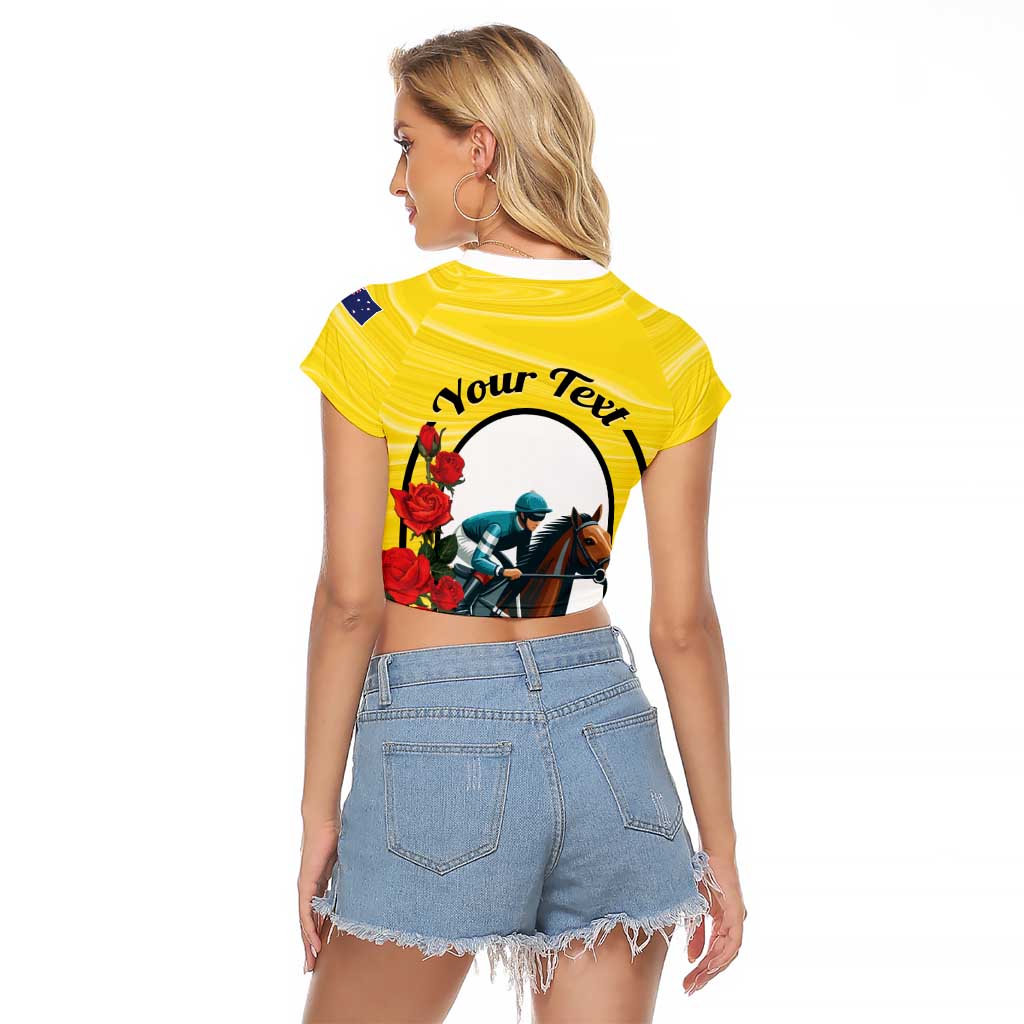 Personalised Melbourne Horse Racing Raglan Cropped T Shirt The Race That Stops The Nation - Wonder Print Shop