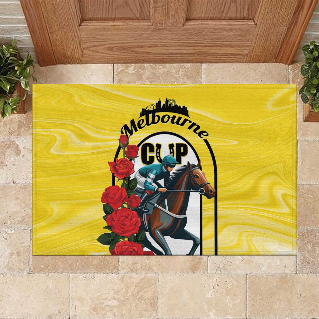 Melbourne Horse Racing Rubber Doormat The Race That Stops The Nation - Wonder Print Shop