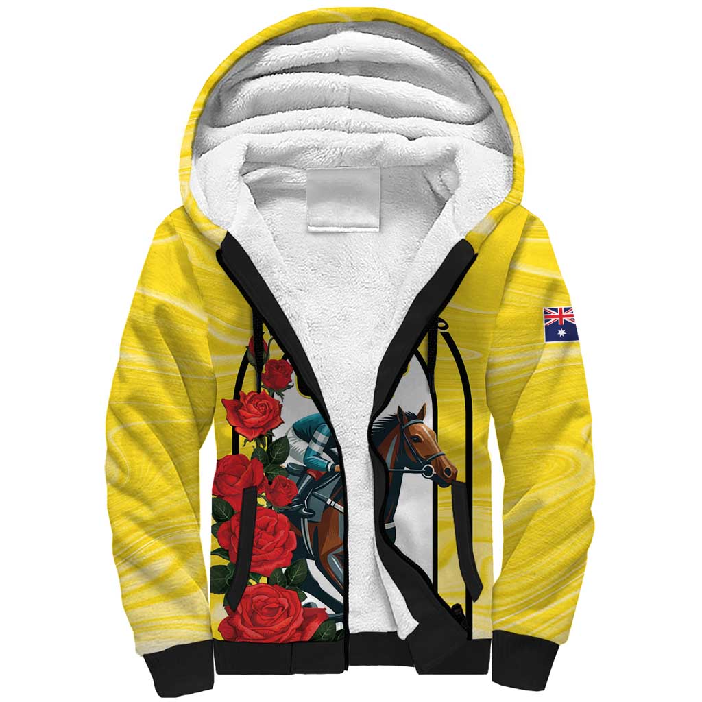 Personalised Melbourne Horse Racing Sherpa Hoodie The Race That Stops The Nation - Wonder Print Shop