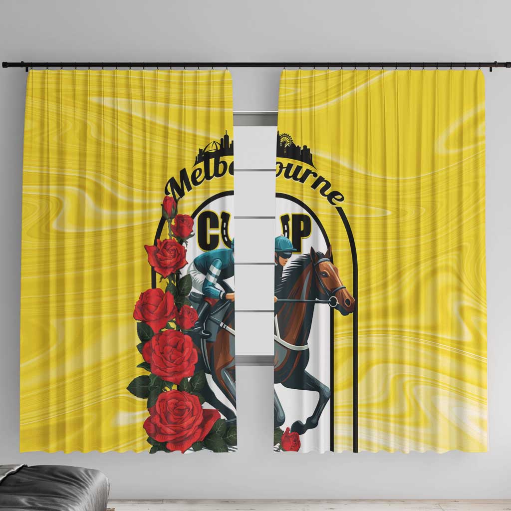 Melbourne Horse Racing Window Curtain The Race That Stops The Nation - Wonder Print Shop