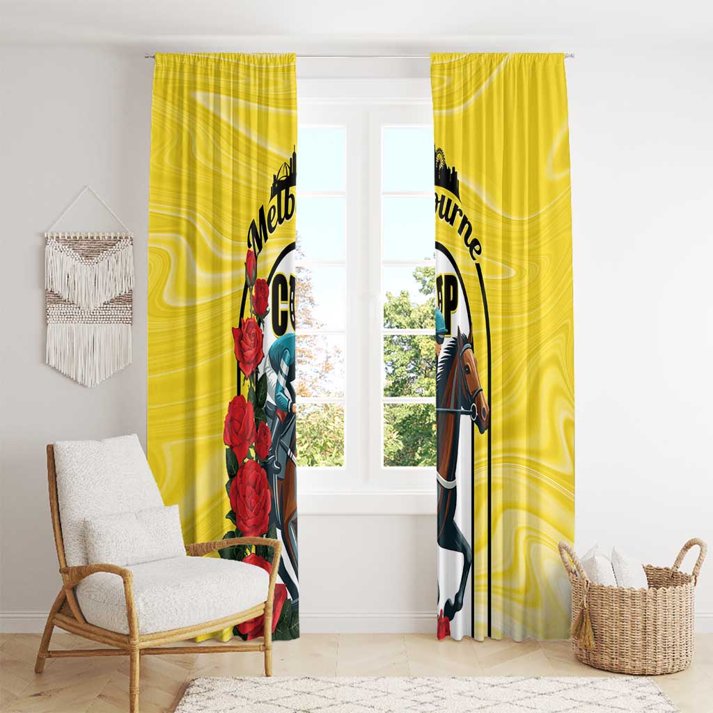 Melbourne Horse Racing Window Curtain The Race That Stops The Nation - Wonder Print Shop