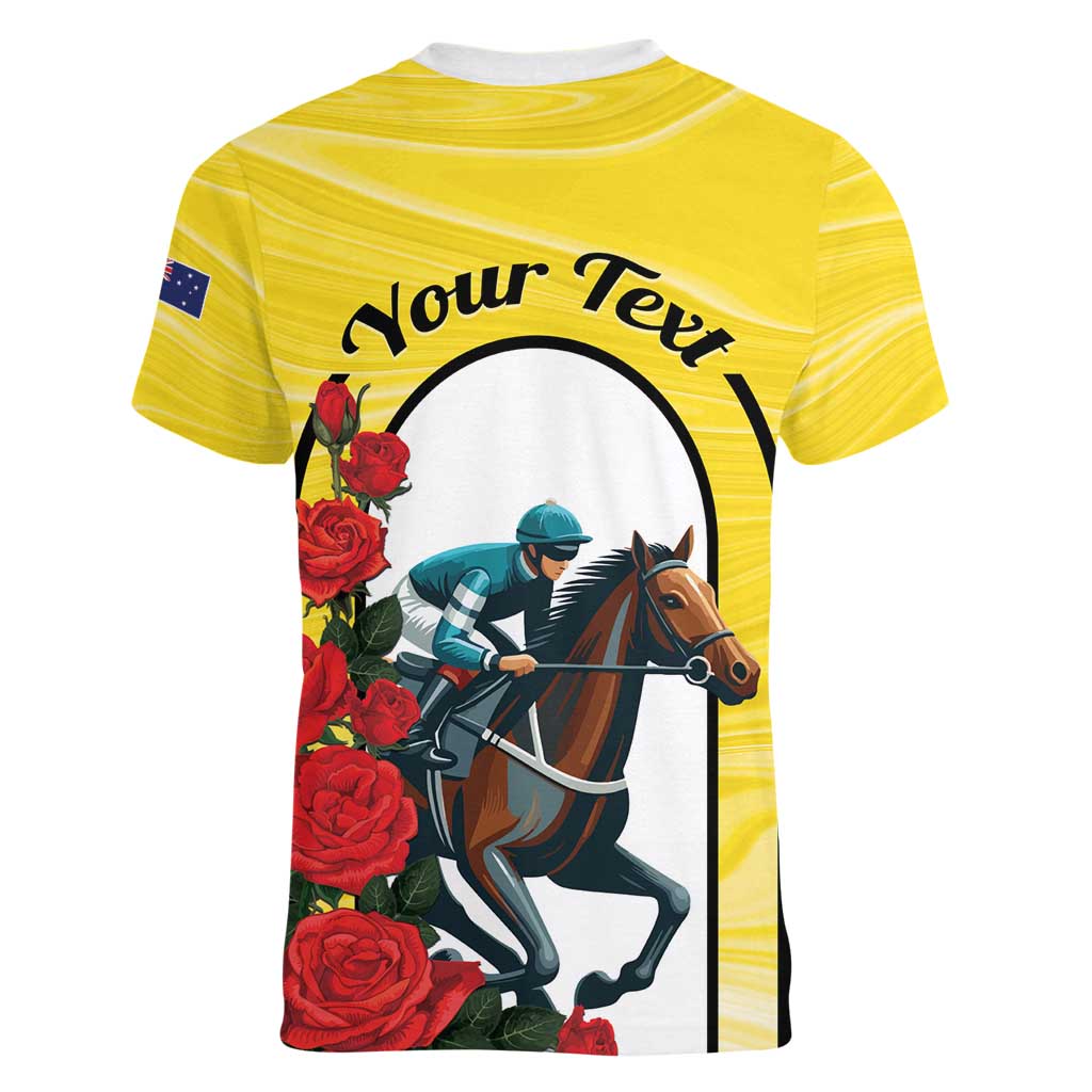 Personalised Melbourne Horse Racing Women V-Neck T-Shirt The Race That Stops The Nation - Wonder Print Shop