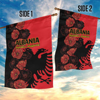 Albania Eagle Garden Flag Red Poppy Flowers - Wonder Print Shop