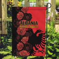 Albania Eagle Garden Flag Red Poppy Flowers - Wonder Print Shop