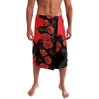 Personalised Albania Eagle Lavalava Red Poppy Flowers - Wonder Print Shop