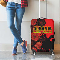 Albania Eagle Luggage Cover Red Poppy Flowers - Wonder Print Shop