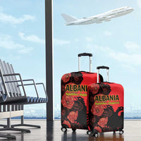 Albania Eagle Luggage Cover Red Poppy Flowers - Wonder Print Shop