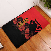 Albania Eagle Rubber Doormat Red Poppy Flowers - Wonder Print Shop