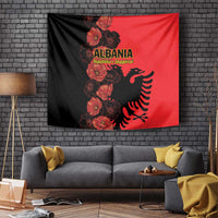 Albania Eagle Tapestry Red Poppy Flowers - Wonder Print Shop