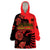 Personalised Albania Eagle Wearable Blanket Hoodie Red Poppy Flowers - Wonder Print Shop