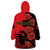 Personalised Albania Eagle Wearable Blanket Hoodie Red Poppy Flowers - Wonder Print Shop