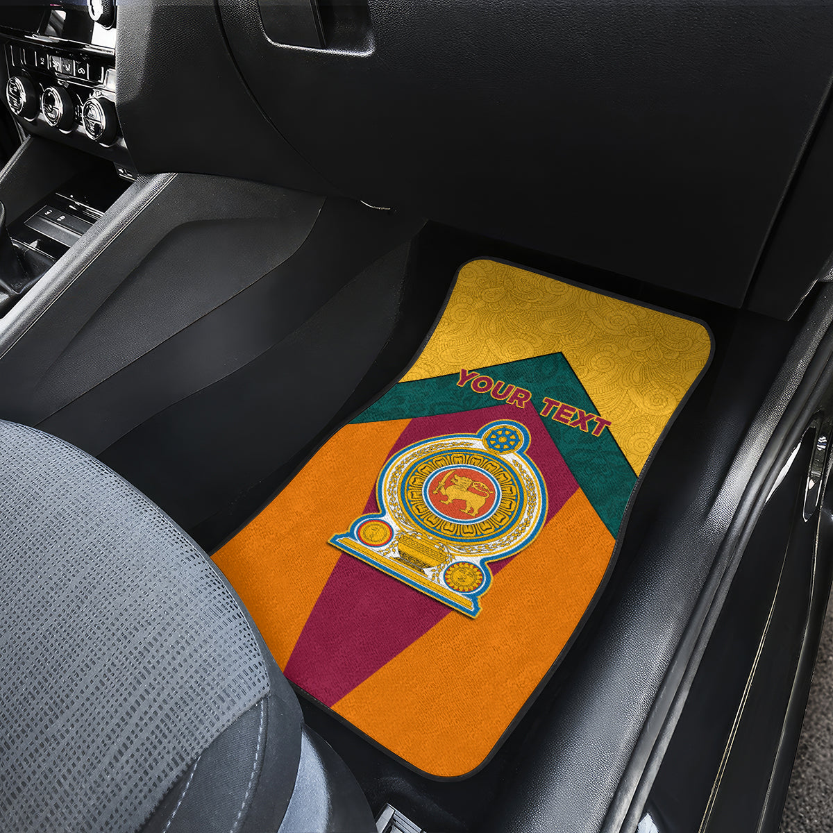 Sri Lanka Independence Day Car Mats Golden Lion Sinha Flag Style - Wonder Print Shop