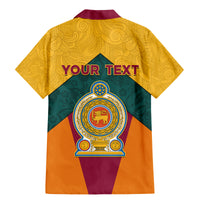 Sri Lanka Independence Day Family Matching Mermaid Dress and Hawaiian Shirt Golden Lion Sinha Flag Style - Wonder Print Shop