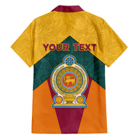 Sri Lanka Independence Day Family Matching Off Shoulder Long Sleeve Dress and Hawaiian Shirt Golden Lion Sinha Flag Style - Wonder Print Shop